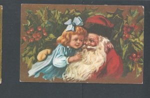 Post Card Santa With Little Girl
