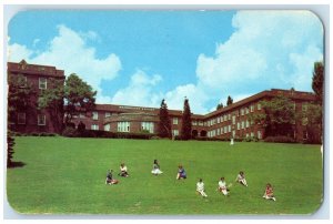 1958 Lillian Dimmitt Hall Girls Dormitory Morningside College Sioux IA Postcard