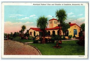 1948 Municipal Visitors Club Chamber Commerce Brunswick Georgia Vintage Postcard