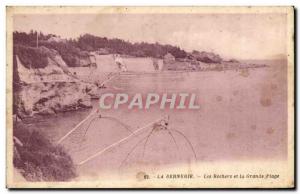 Old Postcard La Bernerie The Rocks and the main beach