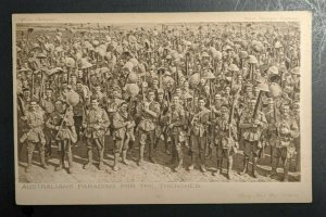 Mint Vintage Australians Parading for Trenches WWI Real Picture Postcard RPPC