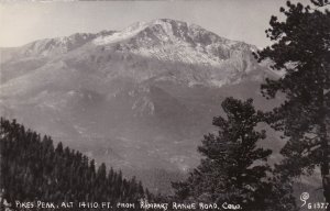 Colorado Pikes Peak From Rampart Range Road Real Photo