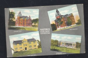 HASTINGS NEBRASKA HASTINGS COLLEGE KINCAID HALL SCIENCE VINTAGE POSTCARD