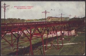 Wells Street Viaduct,Milwaukee,WI Postcard