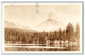 1934 Americas Native Volcano Mt. Lassen Burlingame CA Posted RPPC Photo Postcard