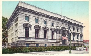 Public Library Fall River Massachusetts The City News Co Vintage Postcard 1920's