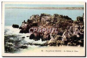 Old Postcard Presqu island of Crozon the castle of Dinan