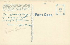 Highlands Grill Knoxville Tennessee roadside Kropp Standard Postcard linen 4172