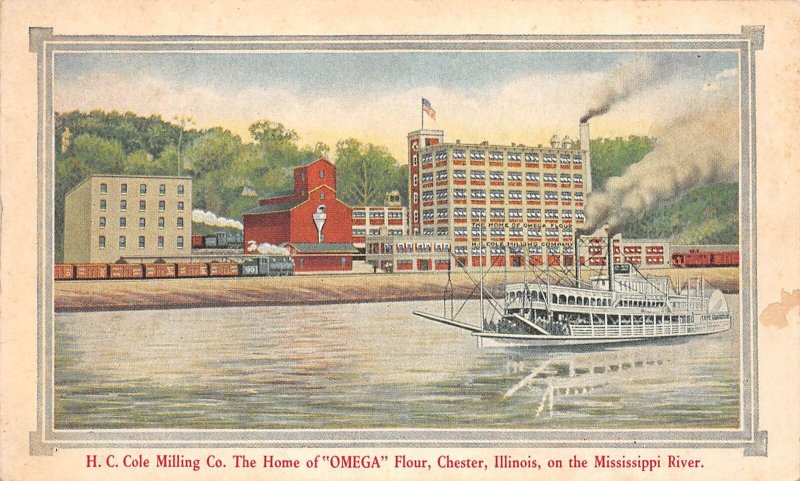 Chester Illinois H.C. Cole Milling Co., Image W/ Border Vintage Postcard U7578