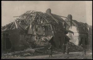 Germany WWI Destroyed Village Aubers France  RPPC 65508