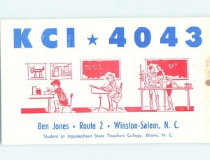 Pre-1980 RADIO CARD - CB HAM OR QSL Winston-Salem North Carolina NC AH1205