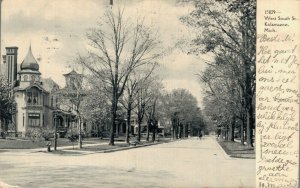 USA West South Street Kalamazoo Michigan Postcard 08.25