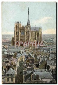 Old Postcard Amiens cathedral belfry view