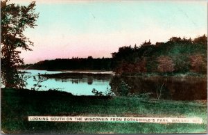 Hand Colored Real Photo Postcard Rothschild Park in Wausau, Wisconsin~131232