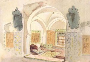 Delacroix Moorish Interior Vintage Painting Postcard