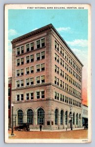 J97/ Ironton Ohio Postcard c1910 First National Bank Building 345