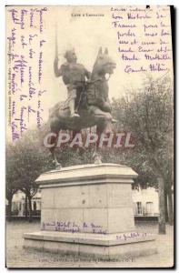 Old Postcard Dinan Duguesclin Horse Statue