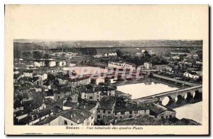 Old Postcard Beziers Vue Generale four Bridges