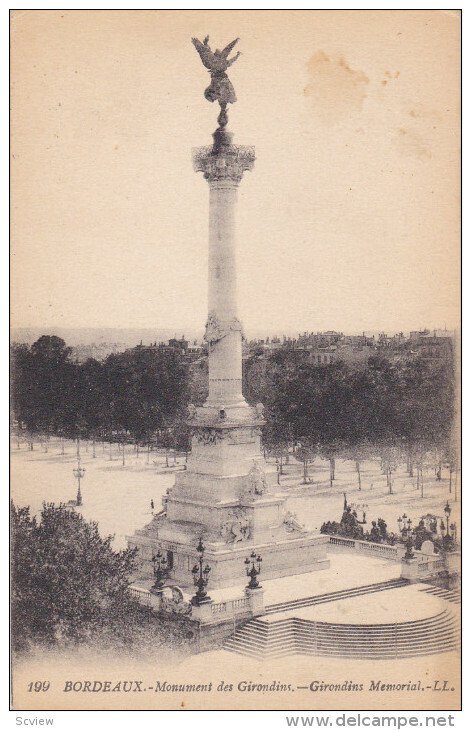 BORDEAUX, Gironde, France, 1900-1910´s; Monument Des Girondins