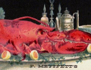 1876 F. Mettfett's First Class Restaurant Lobster Fab! Lot Of 4 F115
