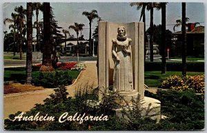Anaheim California 1970 Postcard Madame Helena Madjeska Statue