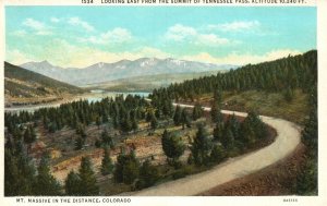 Vintage Postcard Looking East From Summit Of Tennessee Pass Mt. Massive Colorado