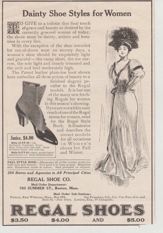 Regal Shoes Antique 1900s Ad 