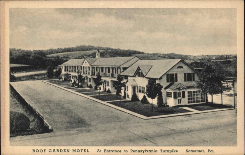 Somerset Pennsylvania PA Roof Garden Motel Vintage Postcard