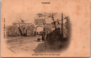 Vietnam Cochinchina Tonkin Hanoi Porte de la Rue Jean Dupuis Postcard 09.62