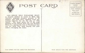 DETROIT MI Belle Isle Steamer Steamship c1910 Postcard