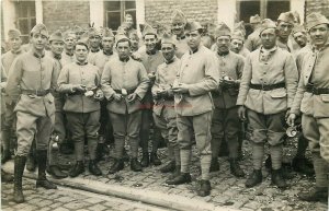 Military, France, Fort De Joux, Group of Soldiers, RPPC