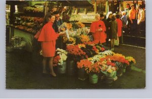 Flower Stand, San Francisco, California, Vintage Chrome Postcard