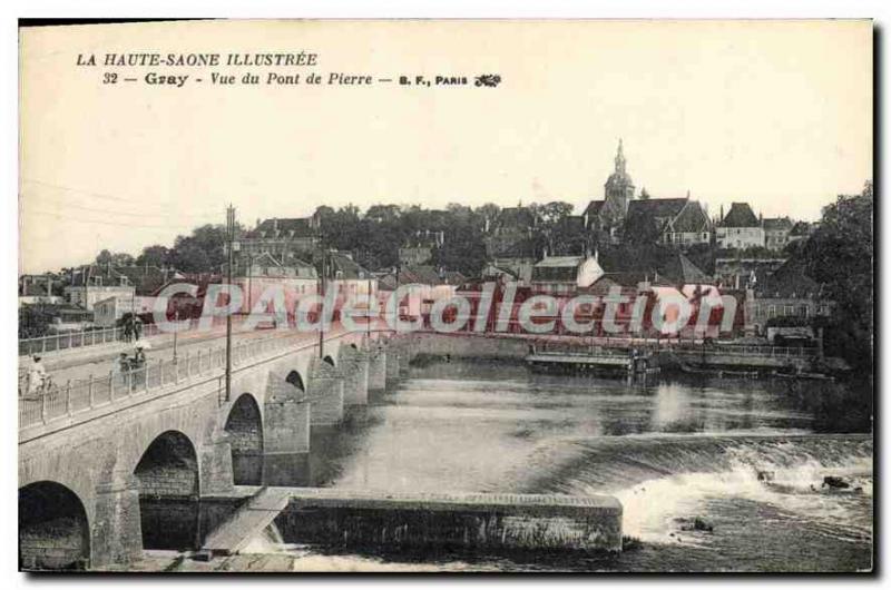 Postcard Old Gray Stone Bridge View do