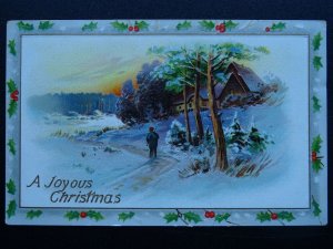 A JOYOUS CHRISTMAS Winter Landscape c1911 Postcard Raphael Tuck 519