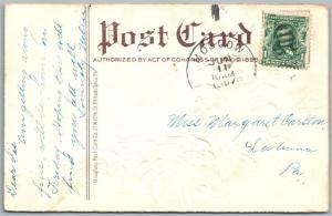 MOSCOW PA GREETINGS 1907 ANTIQUE POSTCARD 