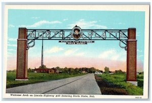 Platte Nebraska NE Postcard Arch Lincoln Highway Exterior c1940 Vintage Antique
