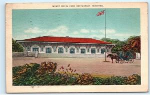 *1948 Mount Royal Park Restaurant Diner Montreal Canada Postcard B35