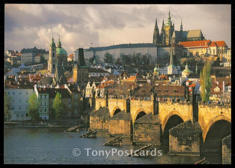 prague. the vitava river. charles bridge. the prague castle