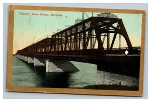 Vintage 1910 Colorized Photo Postcard Victoria Jubilee Bridge Montreal Canada