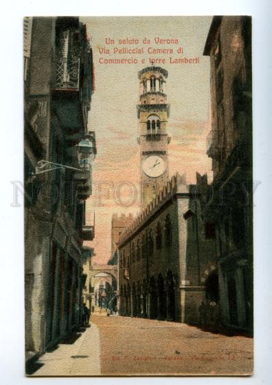 155993 ITALY VERONA Via Pelicciai Vintage postcard