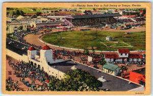 TAMPA, Florida  FL    Birdseye FLORIDA STATE FAIR  Grandstand  c1940s  Postcard