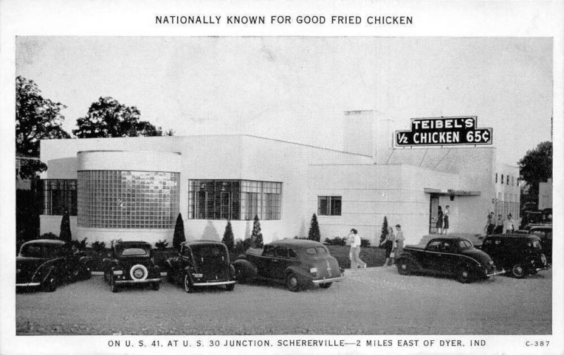 Dyer Indiana Teibel's Chicken Restaurant Vintage Postcard AA65526 