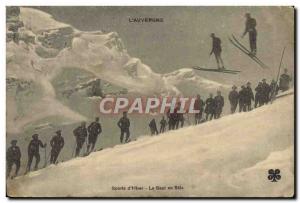 Old Postcard of Sports & # 39hiver Auvergne Ski Jumping skis