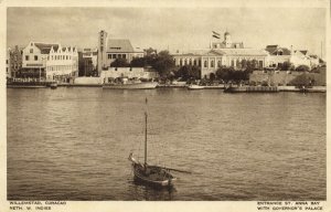 curacao, N.W.I., WILLEMSTAD, Entrance St. Anna Bay (1940s) Postcard