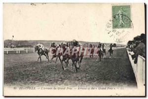 Old Postcard Horse Riding Equestrian Deauville L & # 39arrivee Grand Prix