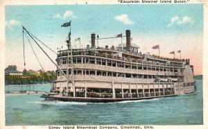 Vintage Postcard 1930's Coney Island Steamboat Company Cincinnati Ohio OH