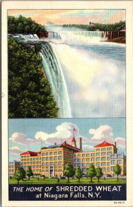 Vintage Postcard HOME OF SHREDDED WHEAT at Niagara Falls. N.Y. JN5