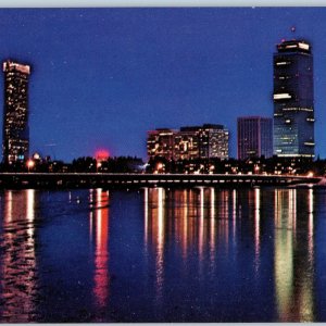 c1970s Boston, MA Back Bay Skyline Night Charles River Oversized 8.25 PC Vtg 8P