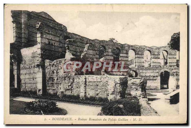 Old Postcard Bordeaux Roman ruins of the Palais Gallien