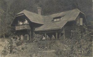 Mountaneering Austria cottage refuge hut photo postcard